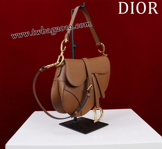 Dior专柜新款迪奥高仿原单长肩带大小号牛皮马鞍包手拎斜挎包 djfk1813
